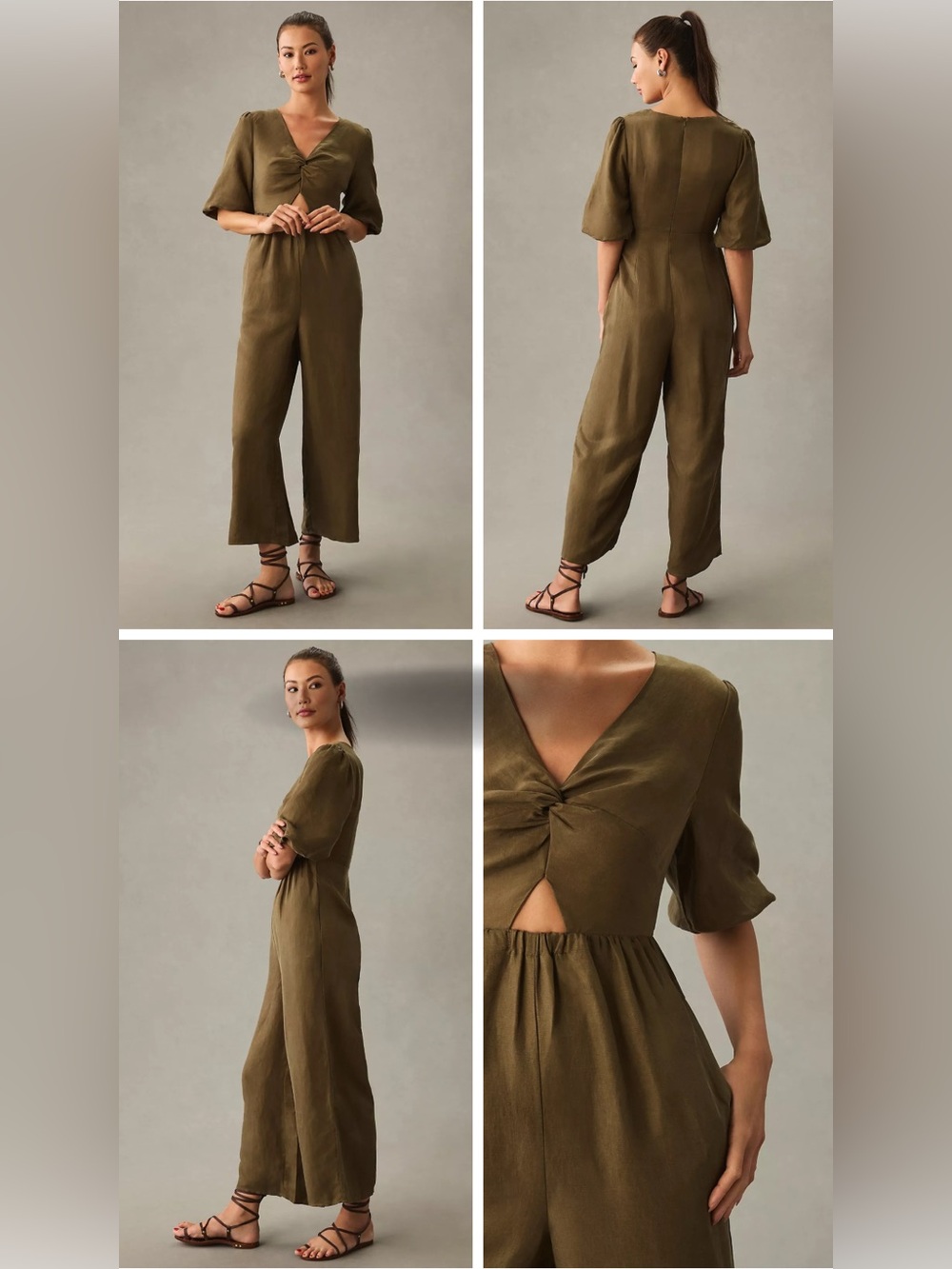 Anthropologie Sancia The Aida Twist-Front Jumpsuit Size XS